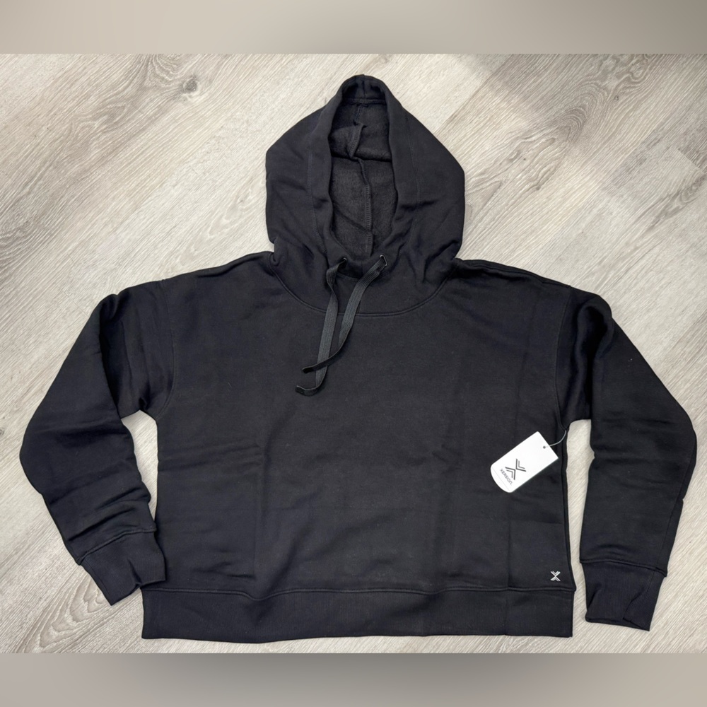Black Cropped Hoodie Size L